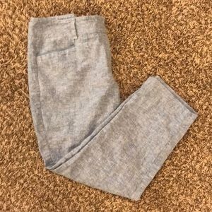 New York & Co blue linen capris